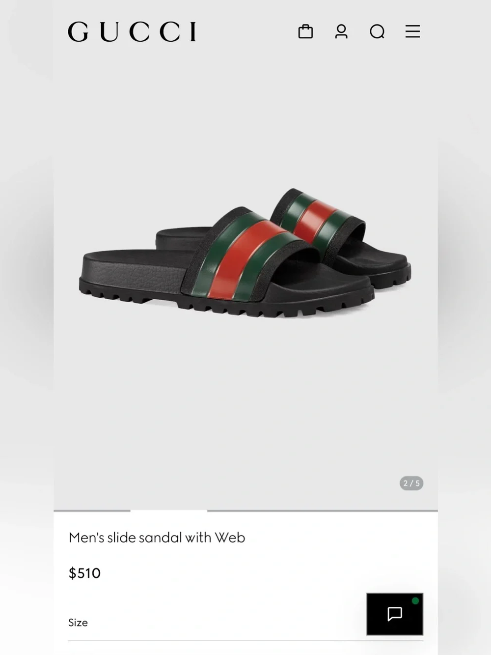 Gucci Mens Slides size 7